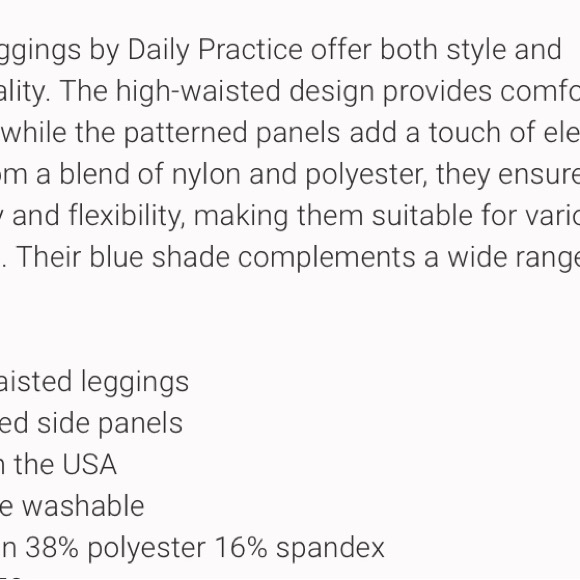 Anthropologie Daily Practice Women's Sofia High-Waisted Leggings Size XS Blue - Picture 12 of 16